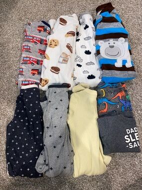 Boys pajama bundle lot of 8 pair size 6-9 months